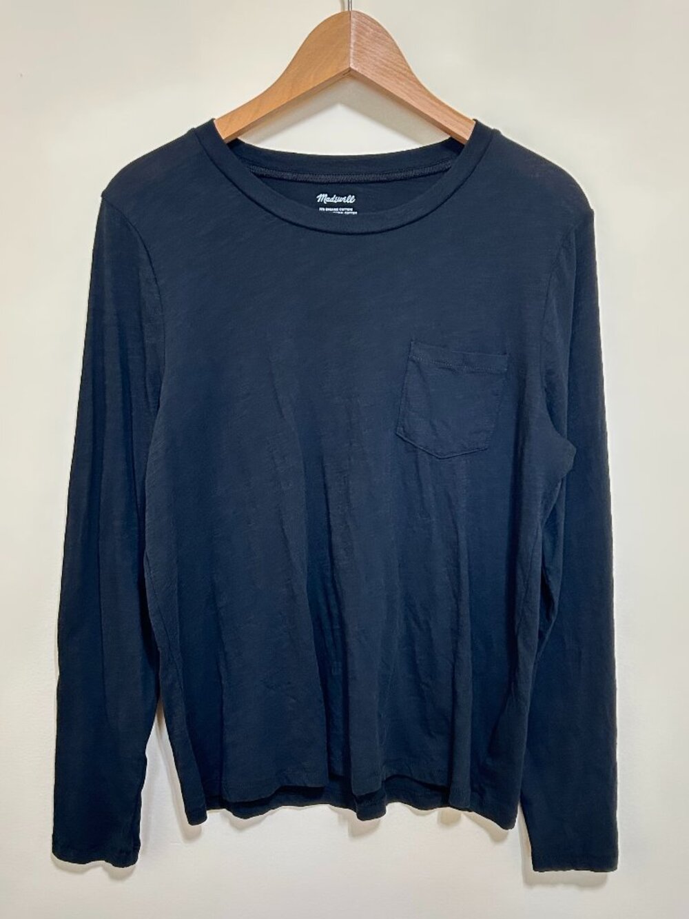 Madewell Long Sleeve Cotton Tee Black Womens Size M
